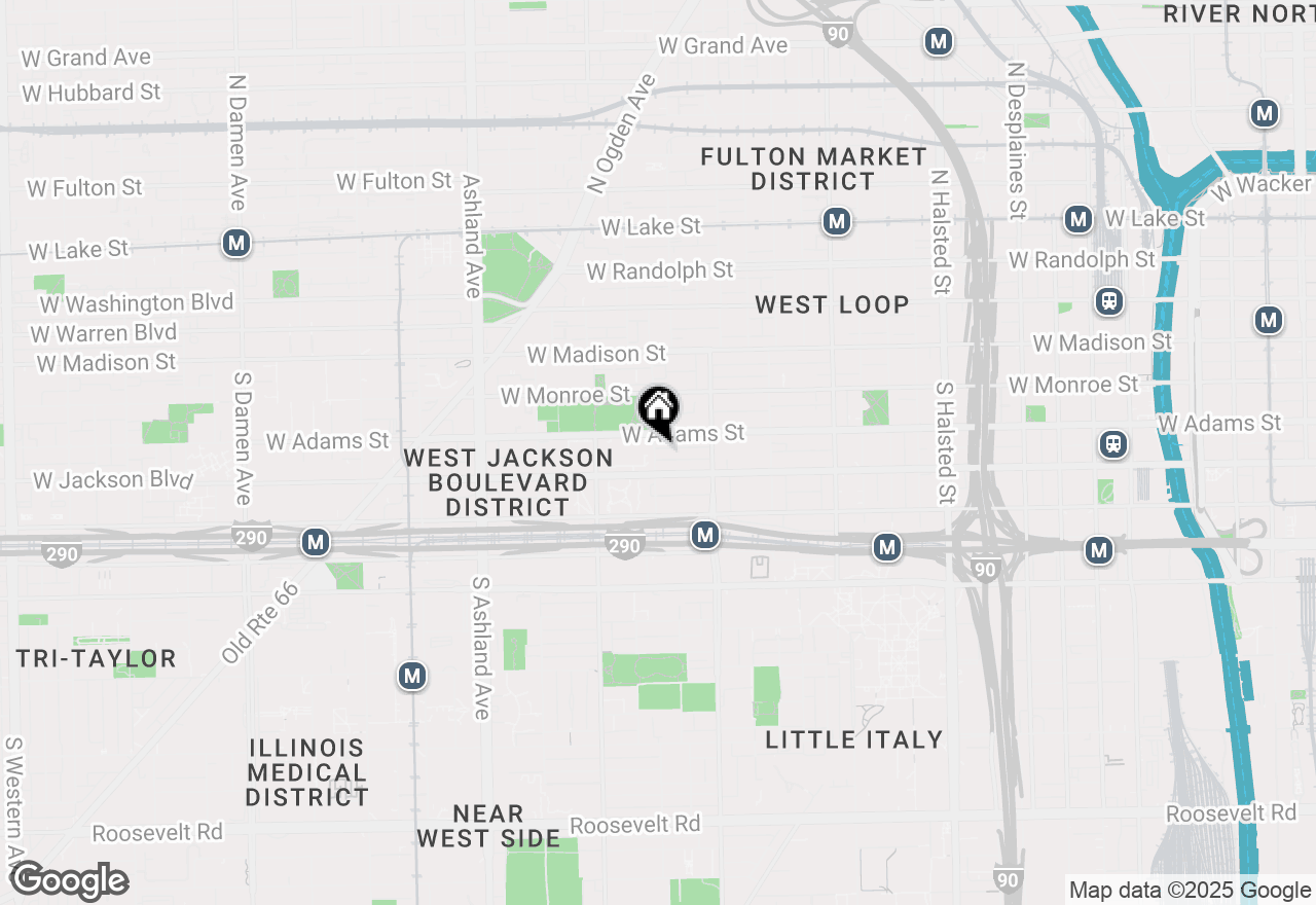 Map of 1258 W Cottage Place, Chicago, IL 60607