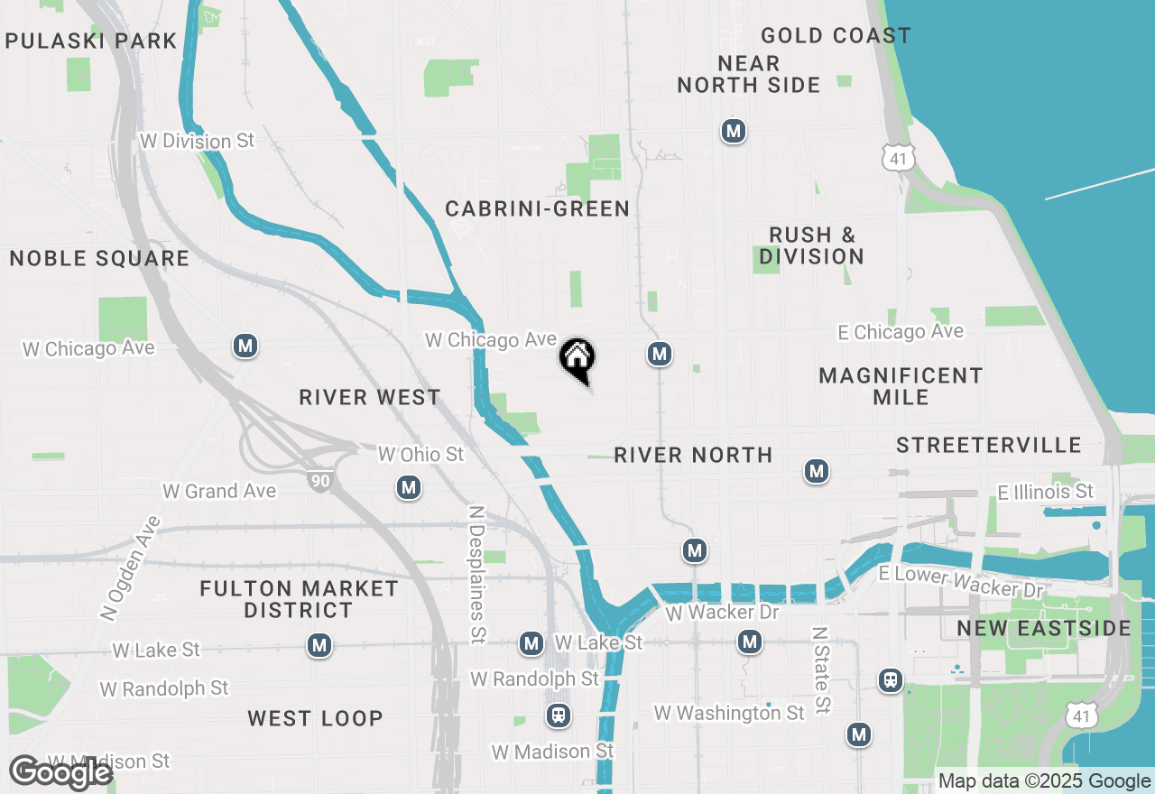 Map of 421 W Huron Street #1504, Chicago, IL 60654