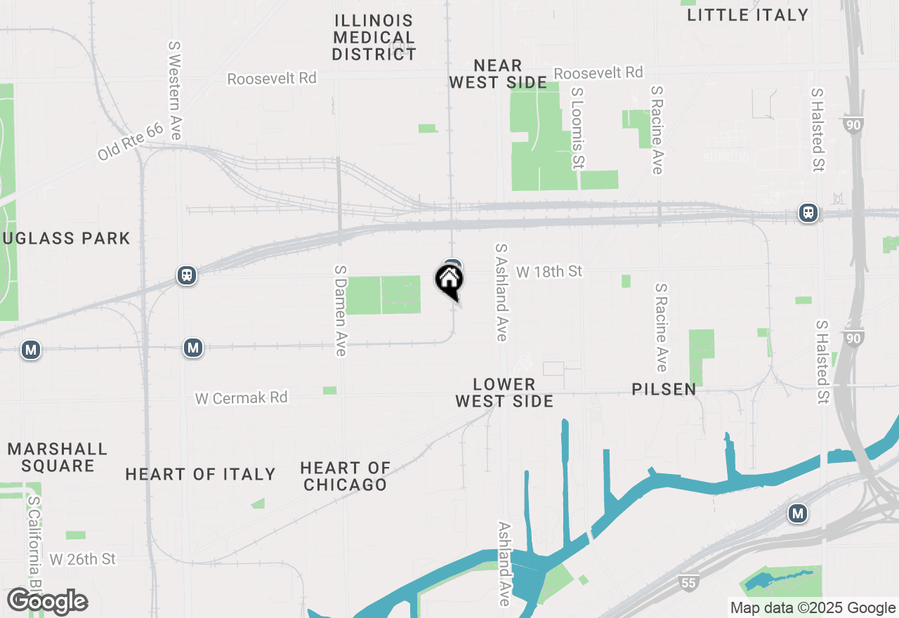 Map of 1716 W 19th Street #2S, Chicago, IL 60608