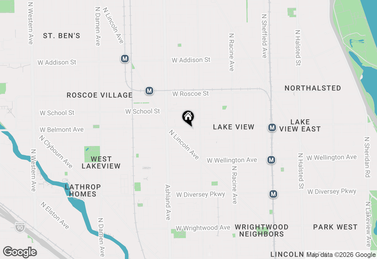 Map of 1443 W Belmont Avenue #1, Chicago, IL 60657