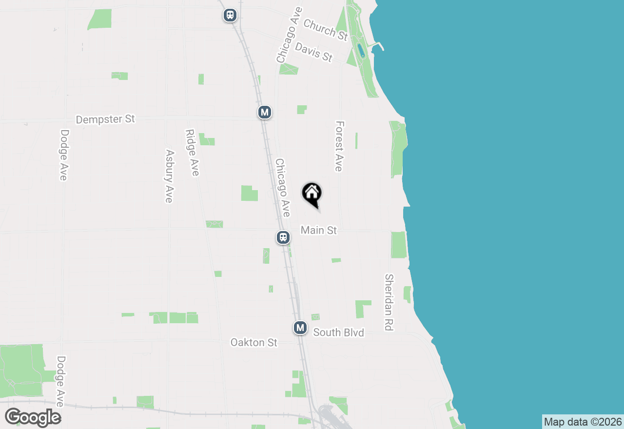 Map of 927 Hinman Avenue #1S, Evanston, IL 60202
