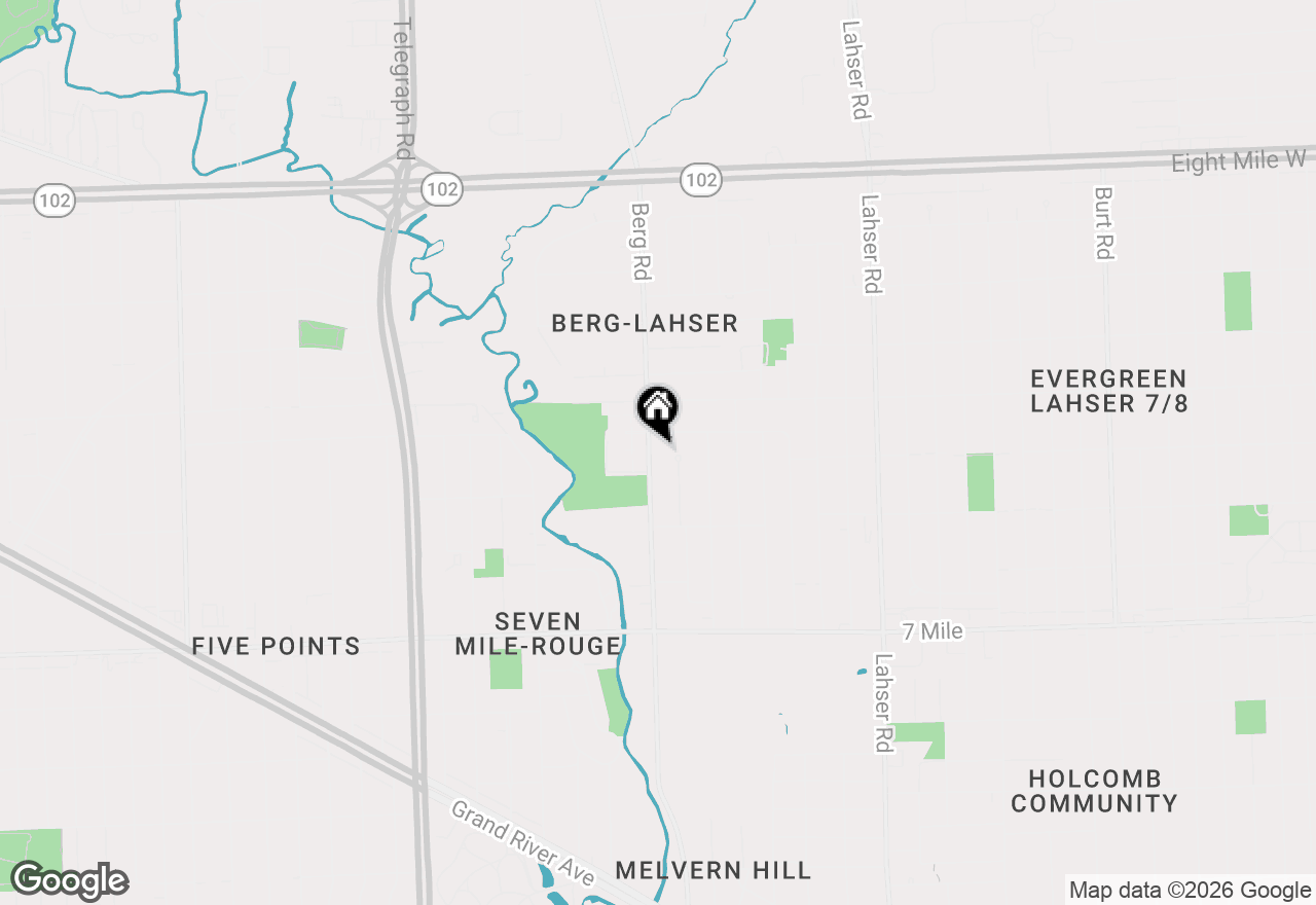 Map of 19560 Berg Road, Detroit, MI 48219