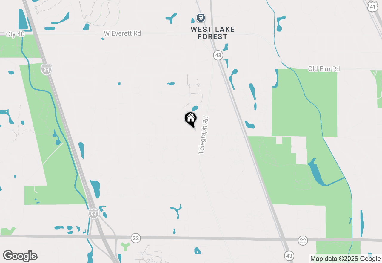 Map of 1190 W Old Mill Road, Lake Forest, IL 60045
