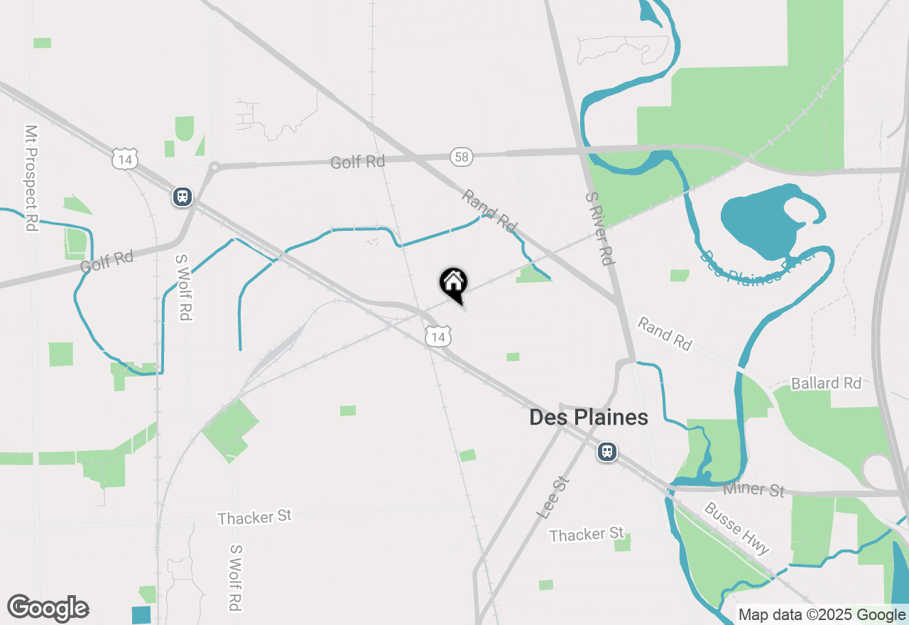 Map of 1108 Evergreen Avenue, Des Plaines, IL 60016