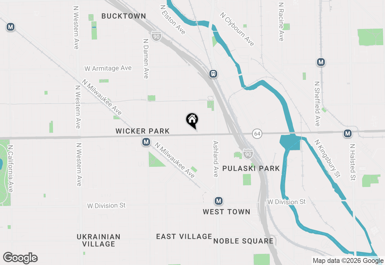 Map of 1611 N Hermitage Avenue #301, Chicago, IL 60622