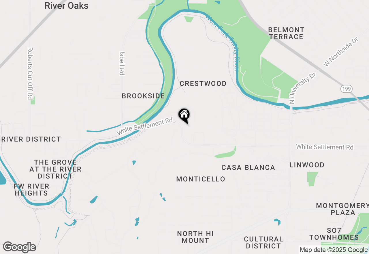 Map of 208 Rockwood Park Drive, Fort Worth, TX 76107