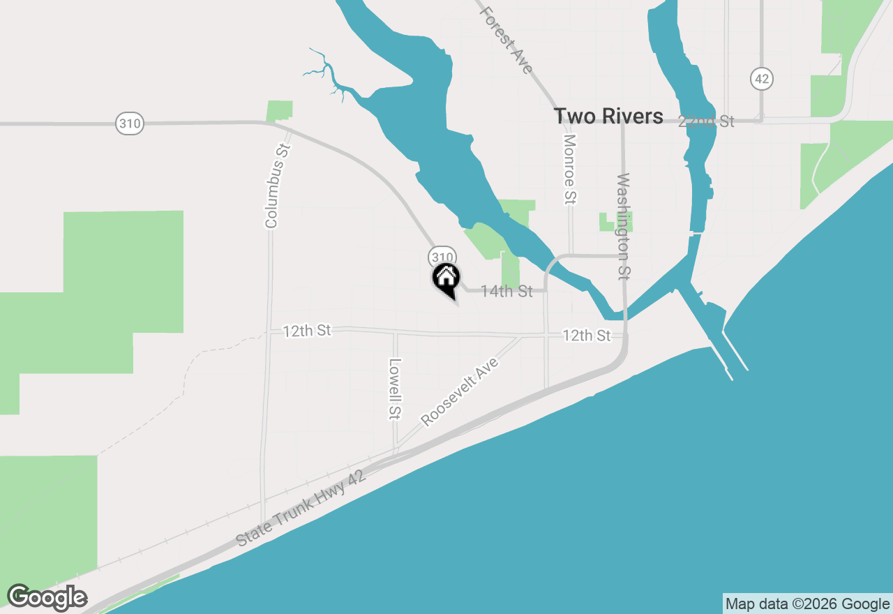 Map of 2214 13th St, Two Rivers, WI 54241