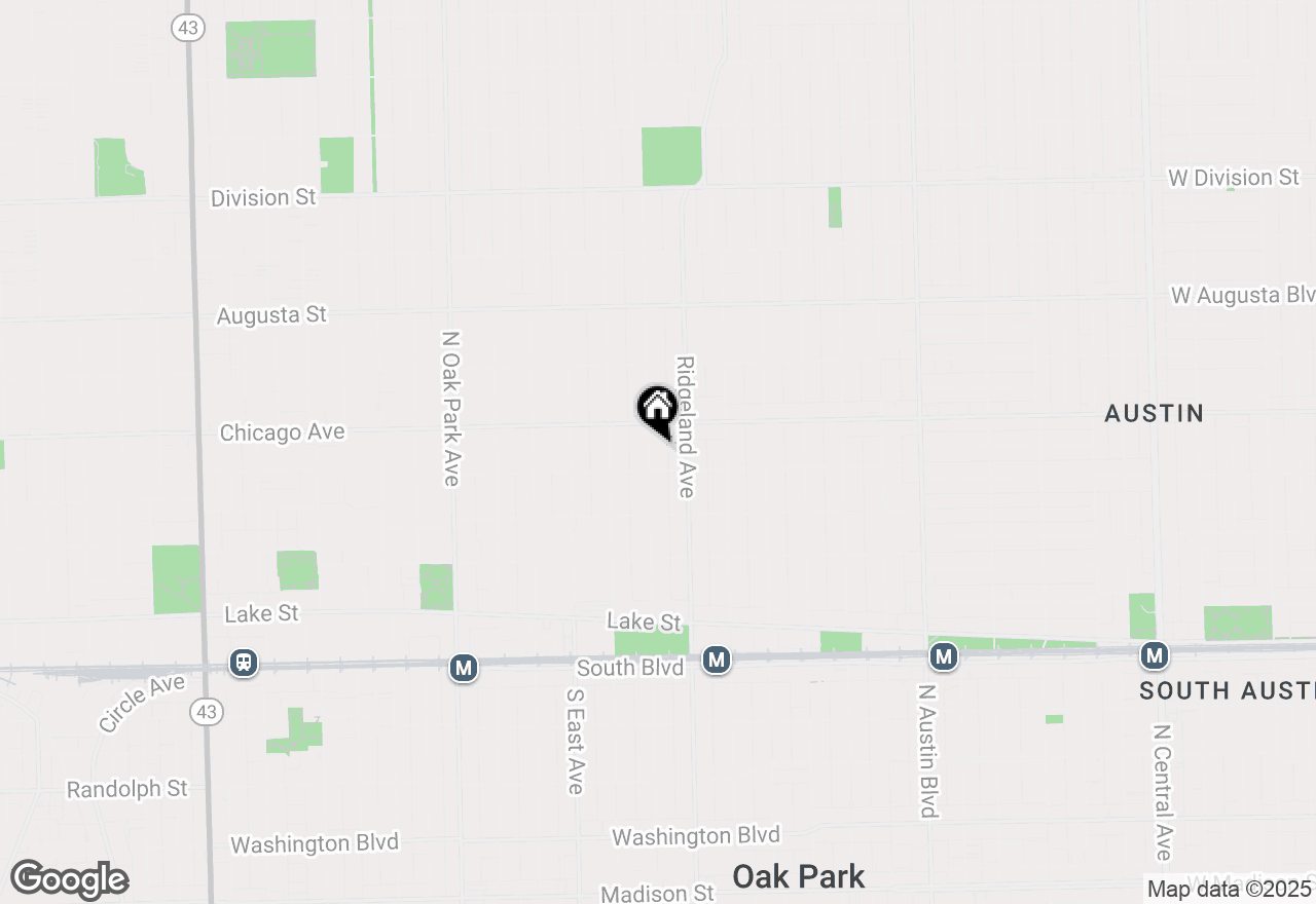 Map of 414 N Elmwood Avenue, Oak Park, IL 60302