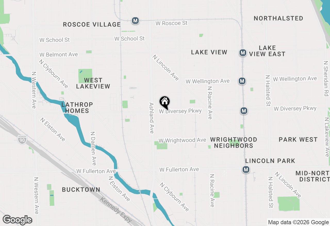 Map of 1507 W Diversey Parkway #B, Chicago, IL 60614