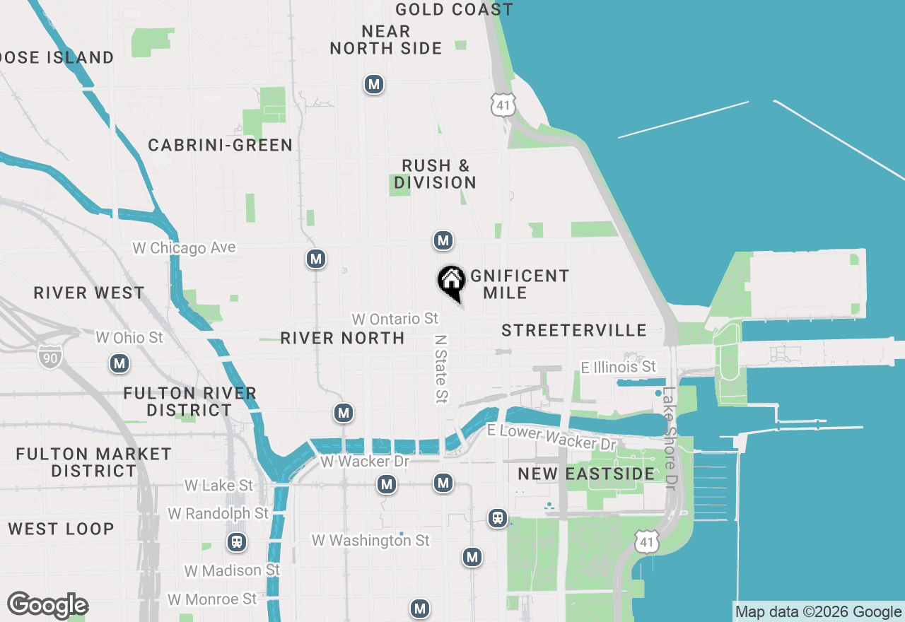 Map of 10 E Ontario Street #2507, Chicago, IL 60611
