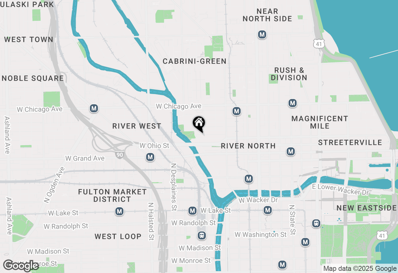 Map of 645 N Kingsbury Street #1009, Chicago, IL 60654