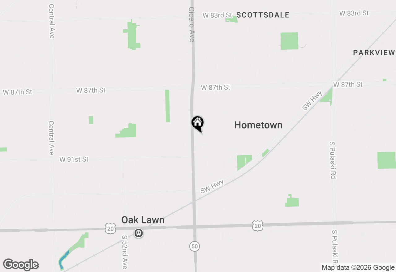 Map of 4741 W 89th Place, Hometown, IL 60456