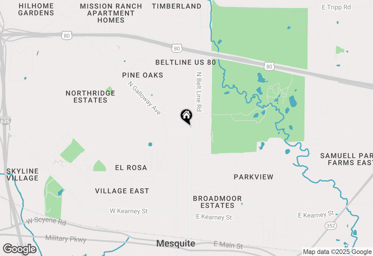 Map of 121 W Mimosa Lane, Mesquite, TX 75149