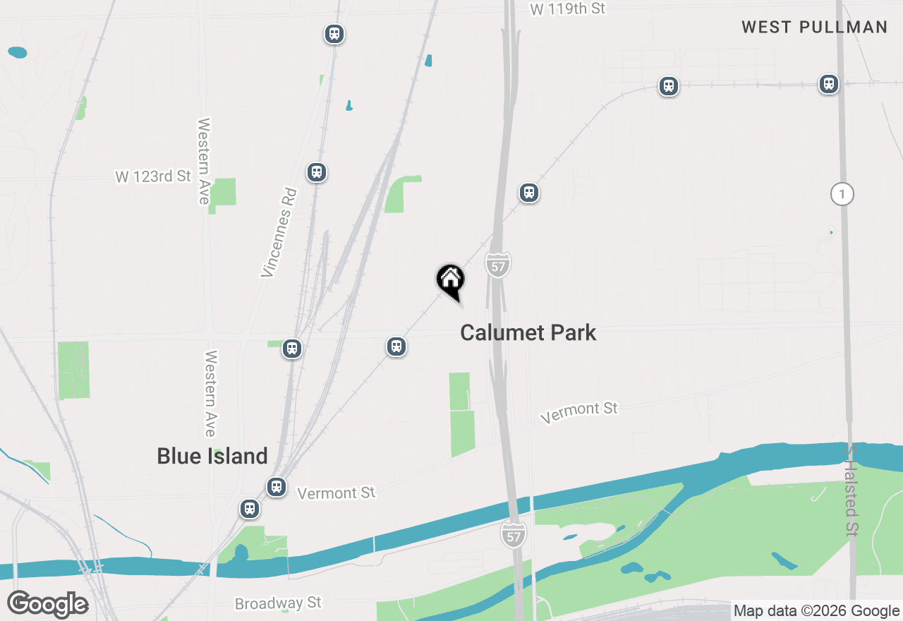 Map of 12621 S Wood Street, Calumet Park, IL 60827