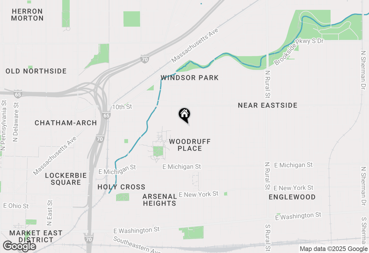 Map of 828 Woodruff Place Middle Drive, Indianapolis, IN 46201