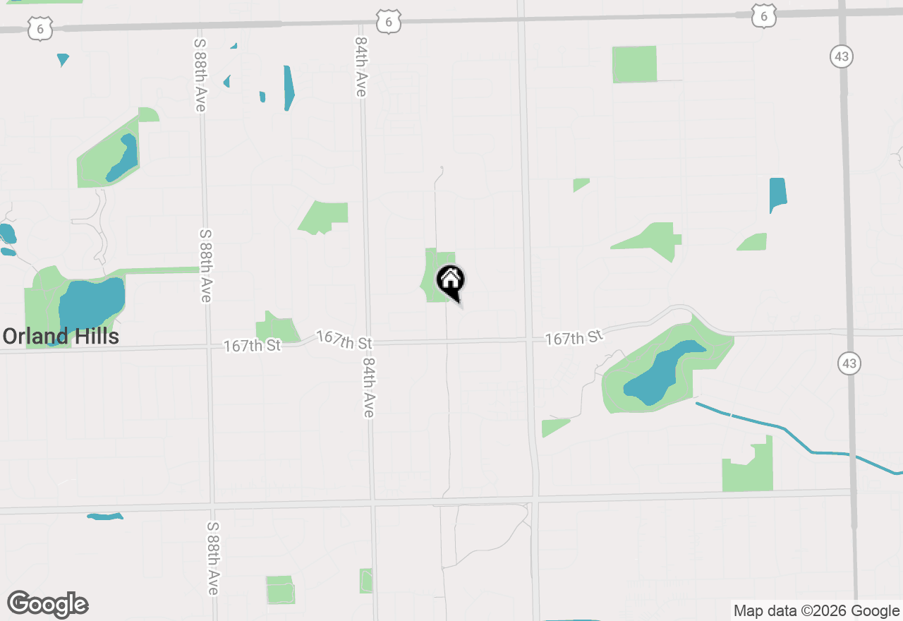 Map of 16612 Meadow Court, Tinley Park, IL 60477