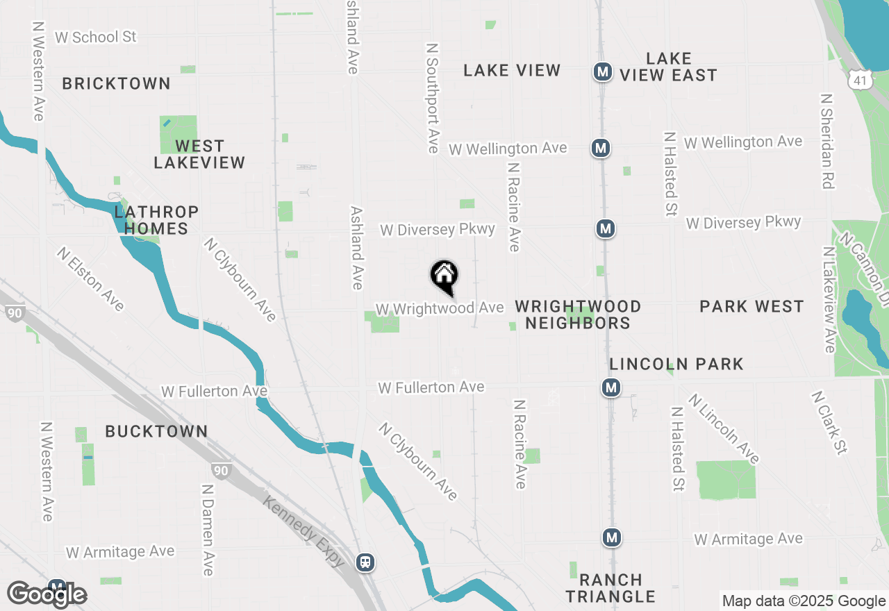 Map of 1352 W Wrightwood Avenue, Chicago, IL 60614