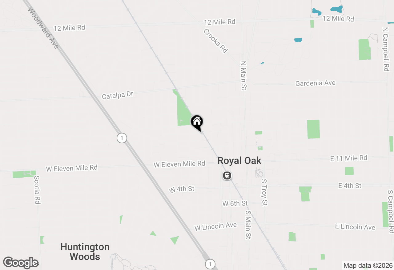 Map of 613 Park Avenue, Royal Oak, MI 48067
