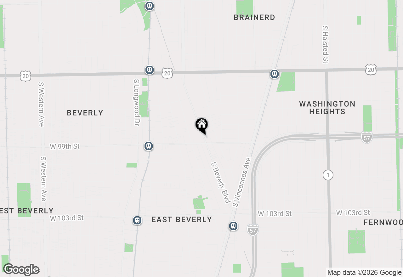 Map of 9848 S Beverly Avenue, Chicago, IL 60643