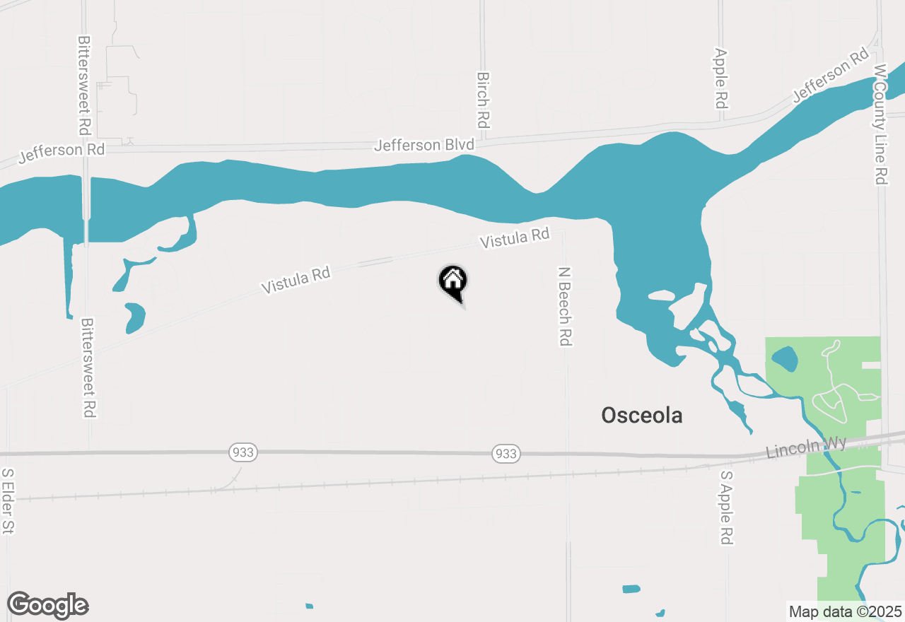 Map of 1404 Green Grass Drive, Osceola, IN 46561