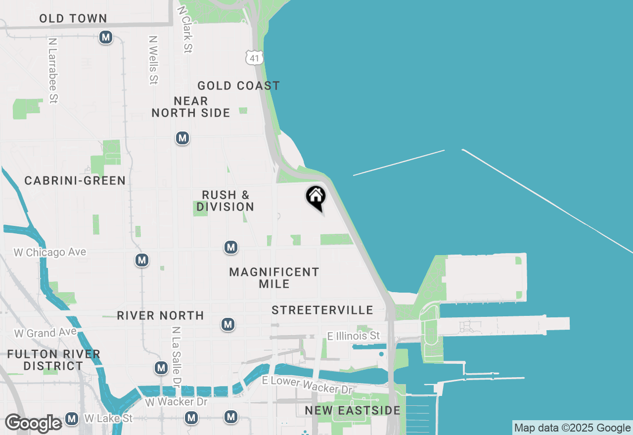 Map of 860 N Dewitt Place #1207, Chicago, IL 60611