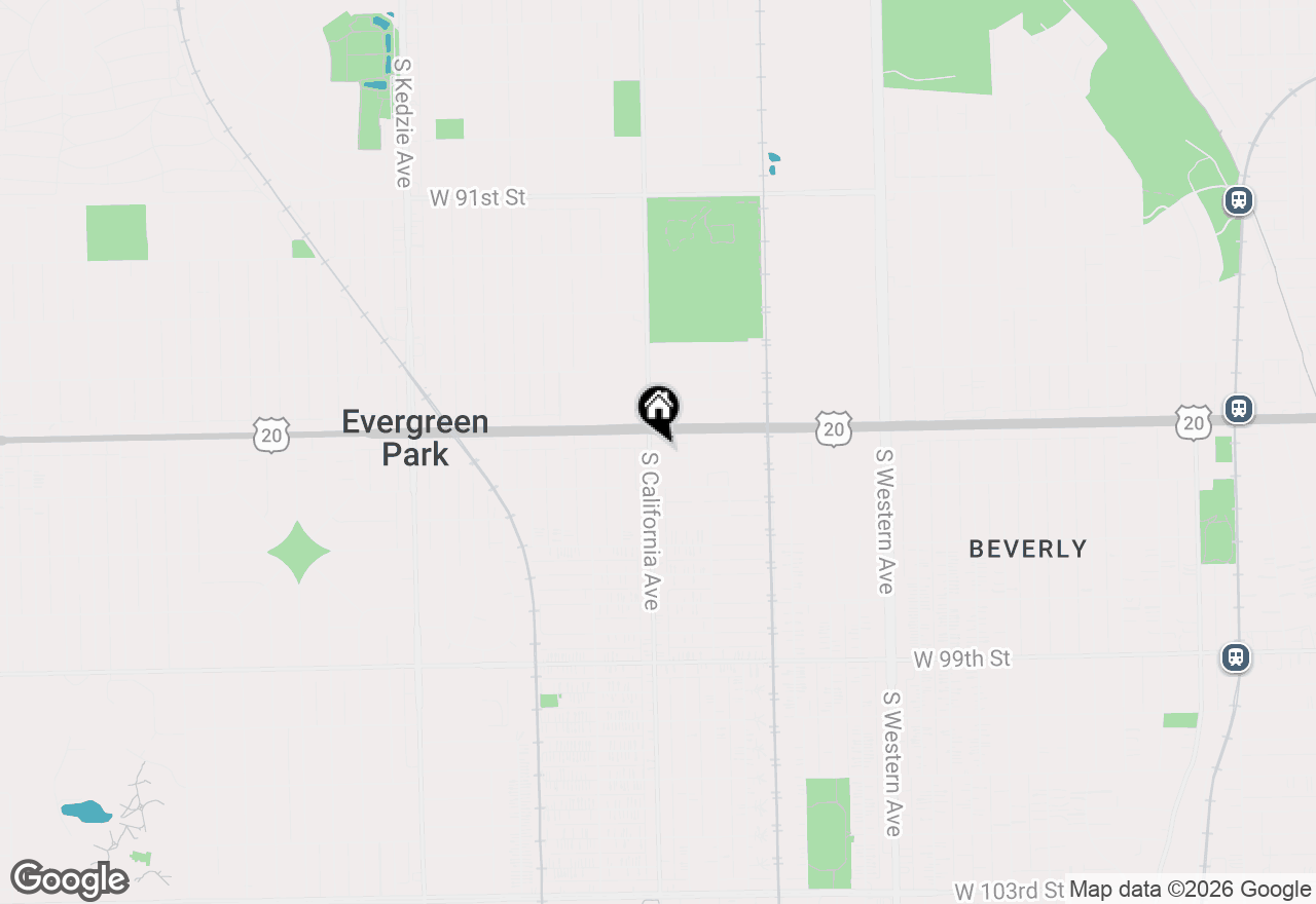 Map of 2764 W 95th Place, Evergreen Park, IL 60805