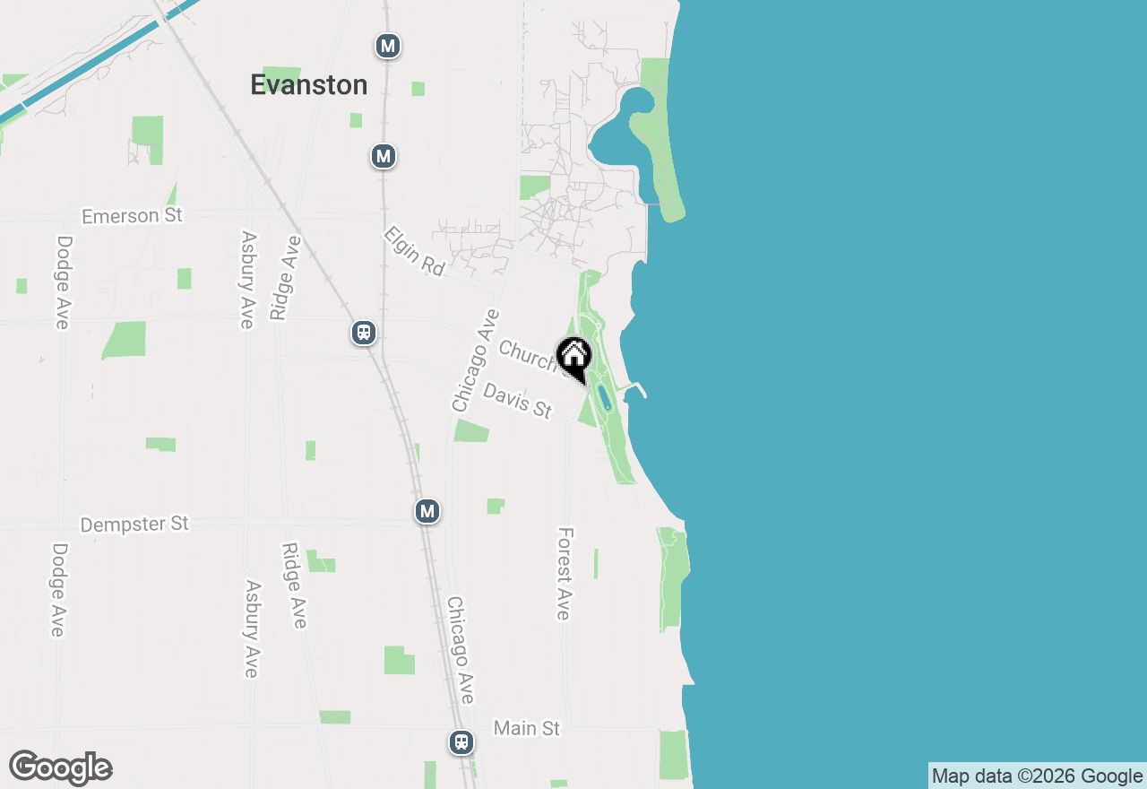 Map of 1622 Forest Place, Evanston, IL 60201