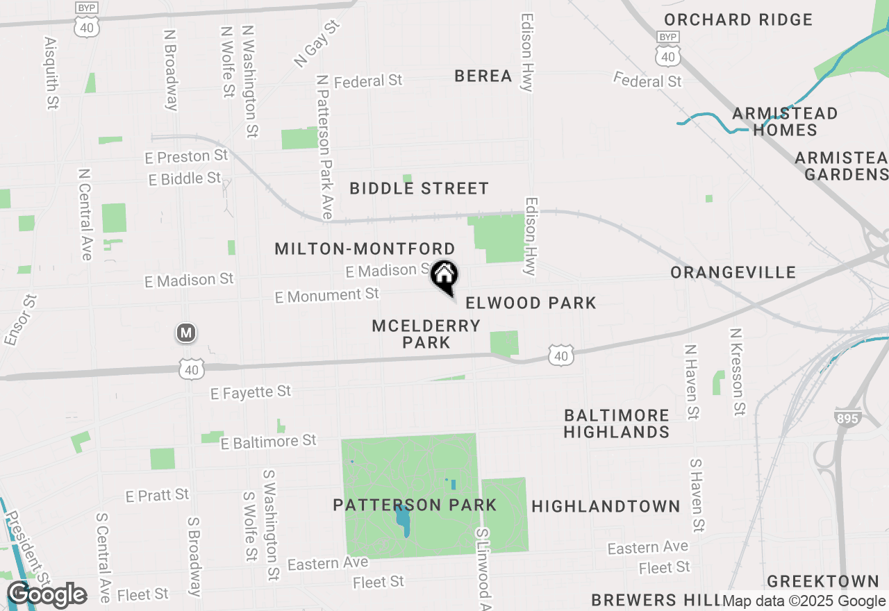 Map of 614 N Kenwood Avenue, Baltimore, MD 21205