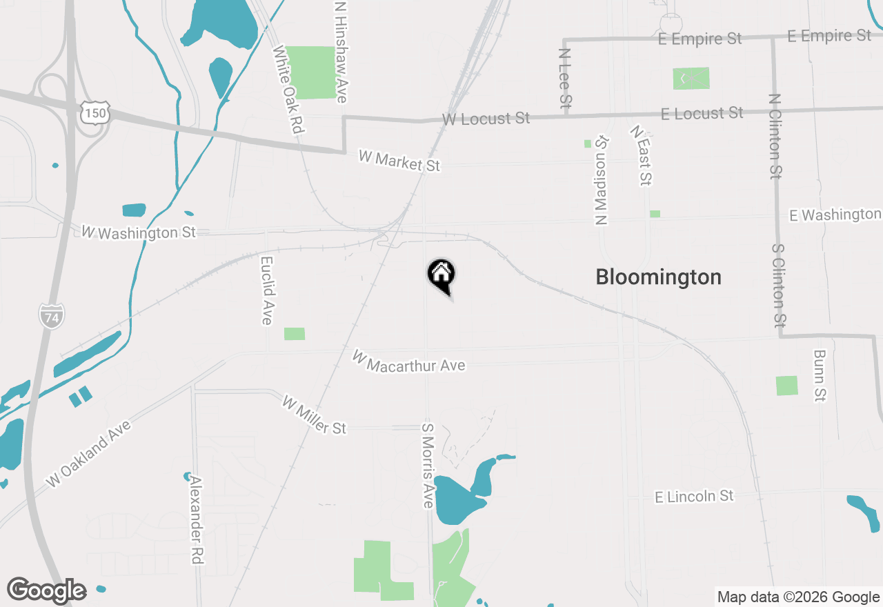 Map of 1022 W Taylor Street, Bloomington, IL 61701