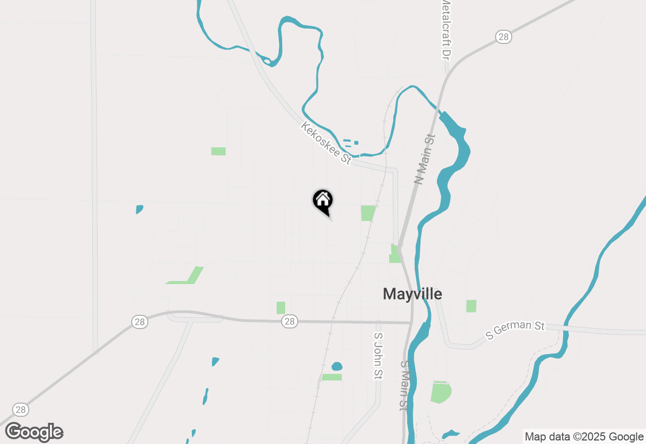 Map of 329 Grove St, Mayville, WI 53050