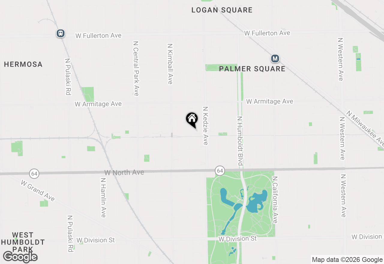 Map of 1814 N Sawyer Avenue, Chicago, IL 60647