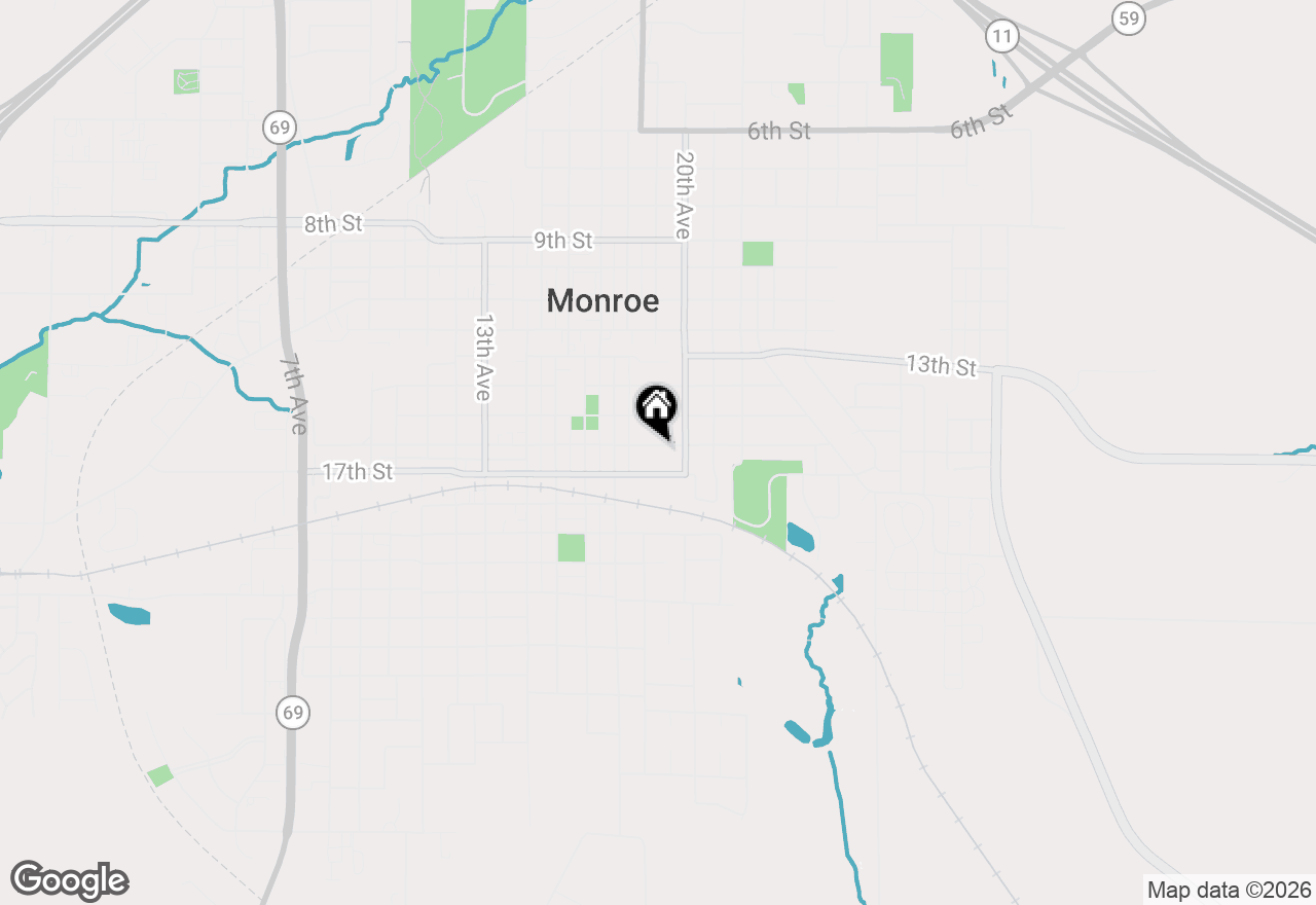Map of 1742 16th Street, Monroe, WI 53566