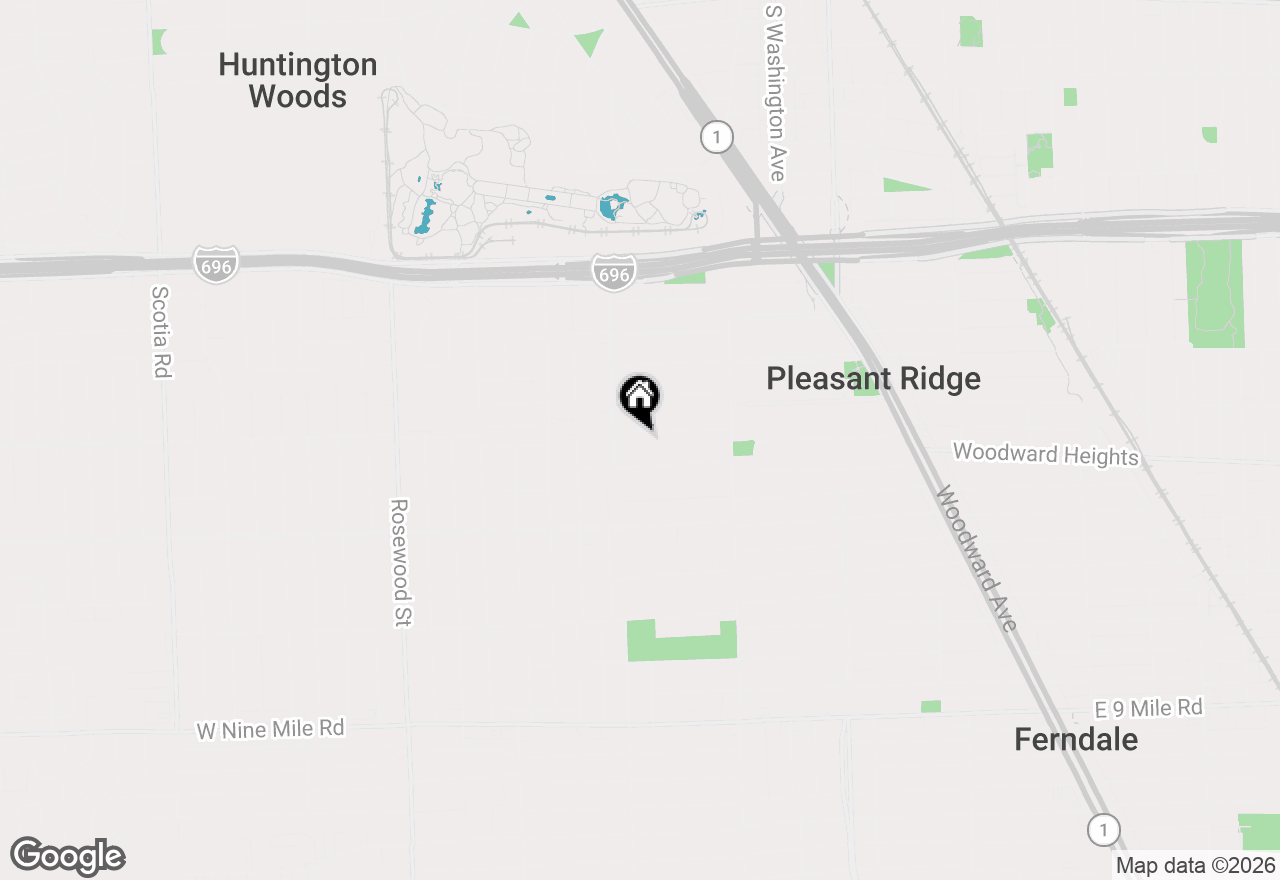 Map of 37 Hanover Road, Pleasant Ridge, MI 48069