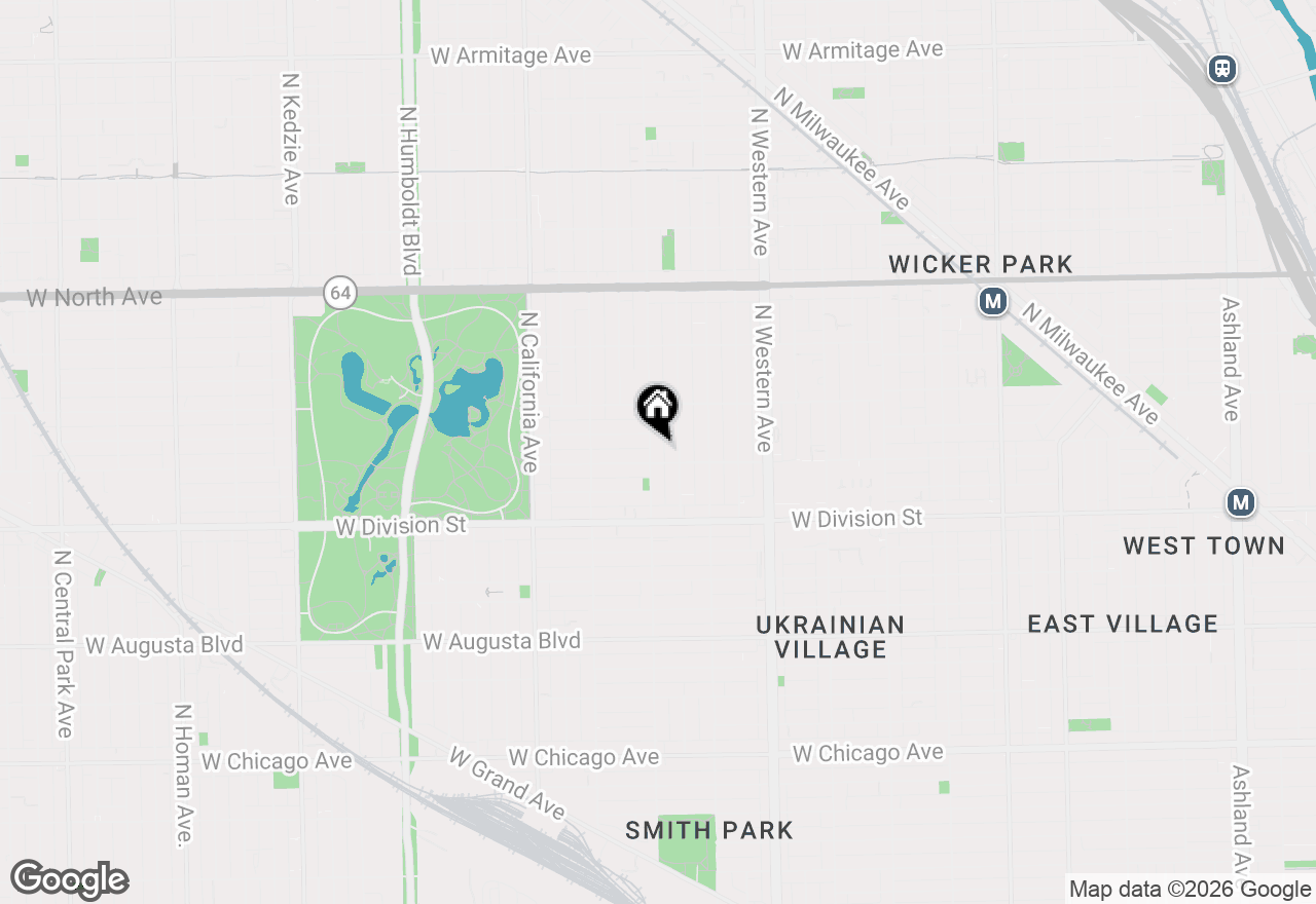 Map of 1309 N Rockwell Street #2, Chicago, IL 60622