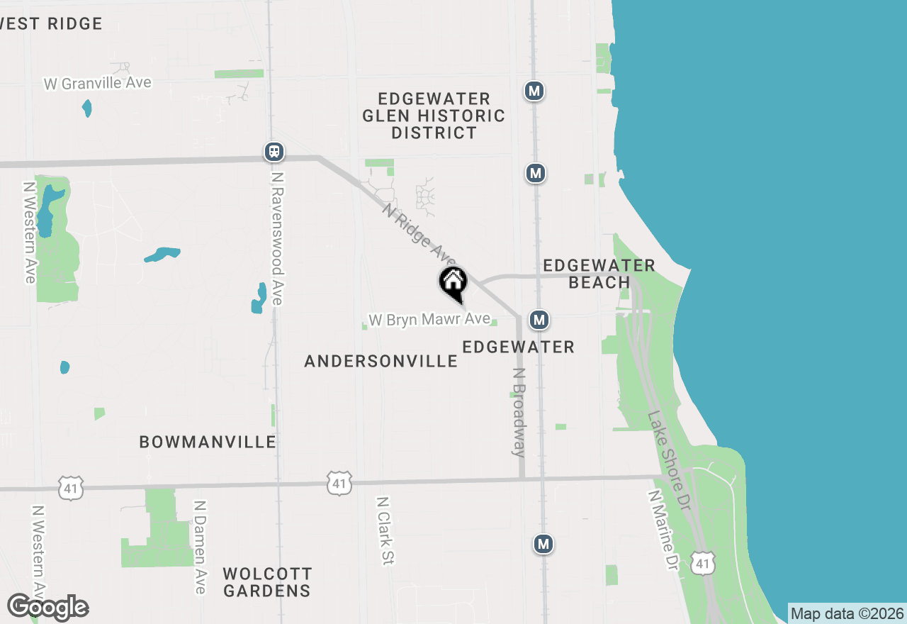 Map of 1334 W Bryn Mawr Avenue #3R, Chicago, IL 60660