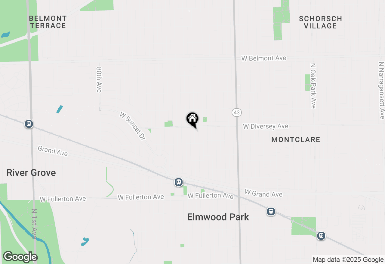 Map of 2734 N 74th Court, Elmwood Park, IL 60707
