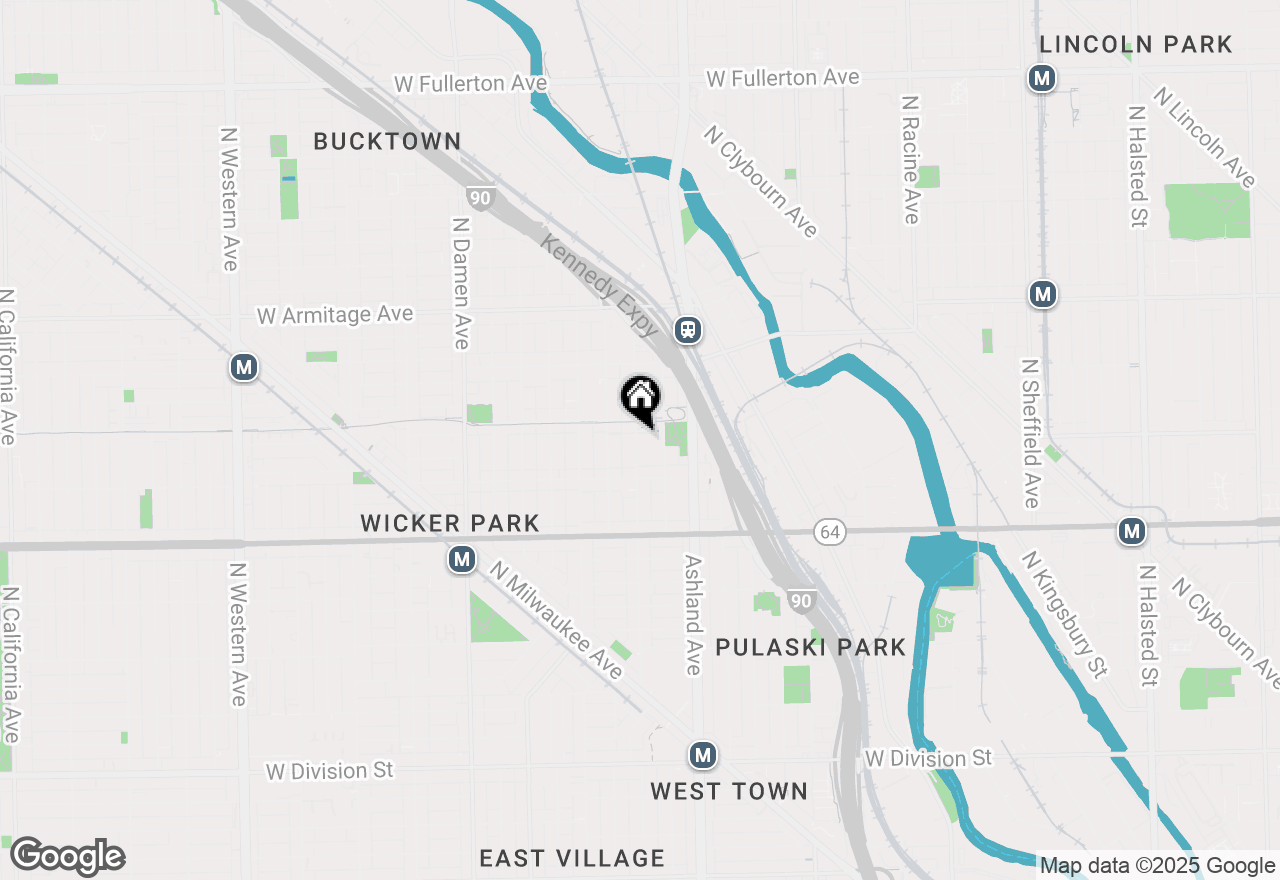 Map of 1737 N Paulina Street #302, Chicago, IL 60622