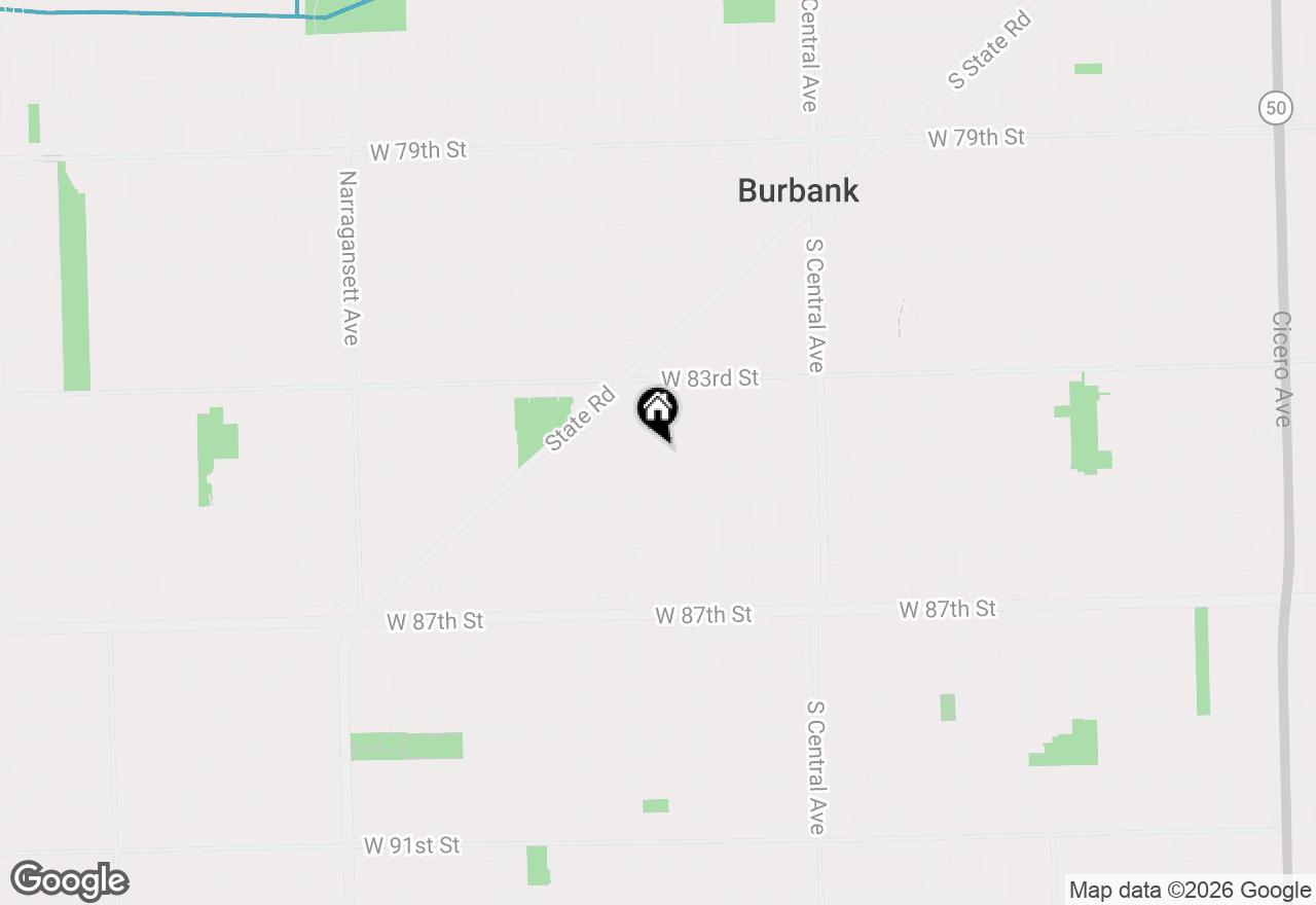Map of 8416 Mansfield Avenue, Burbank, IL 60459