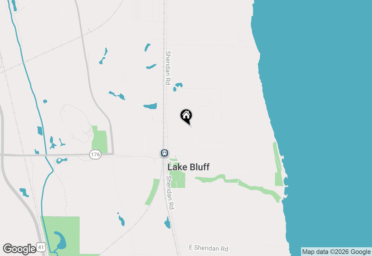 Map of 26 E Woodland Road, Lake Bluff, IL 60044