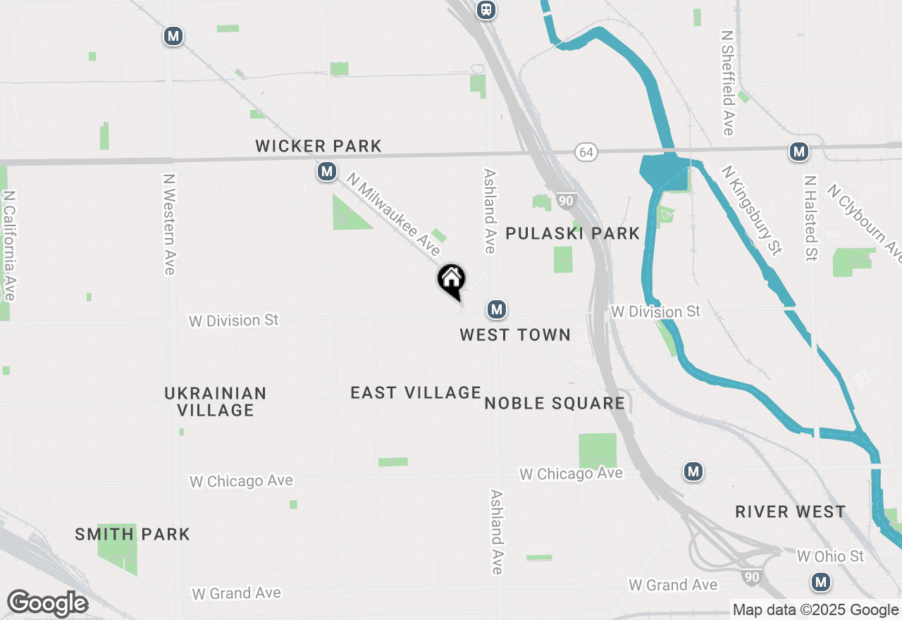 Map of 1664 W Division Street #214M, Chicago, IL 60622