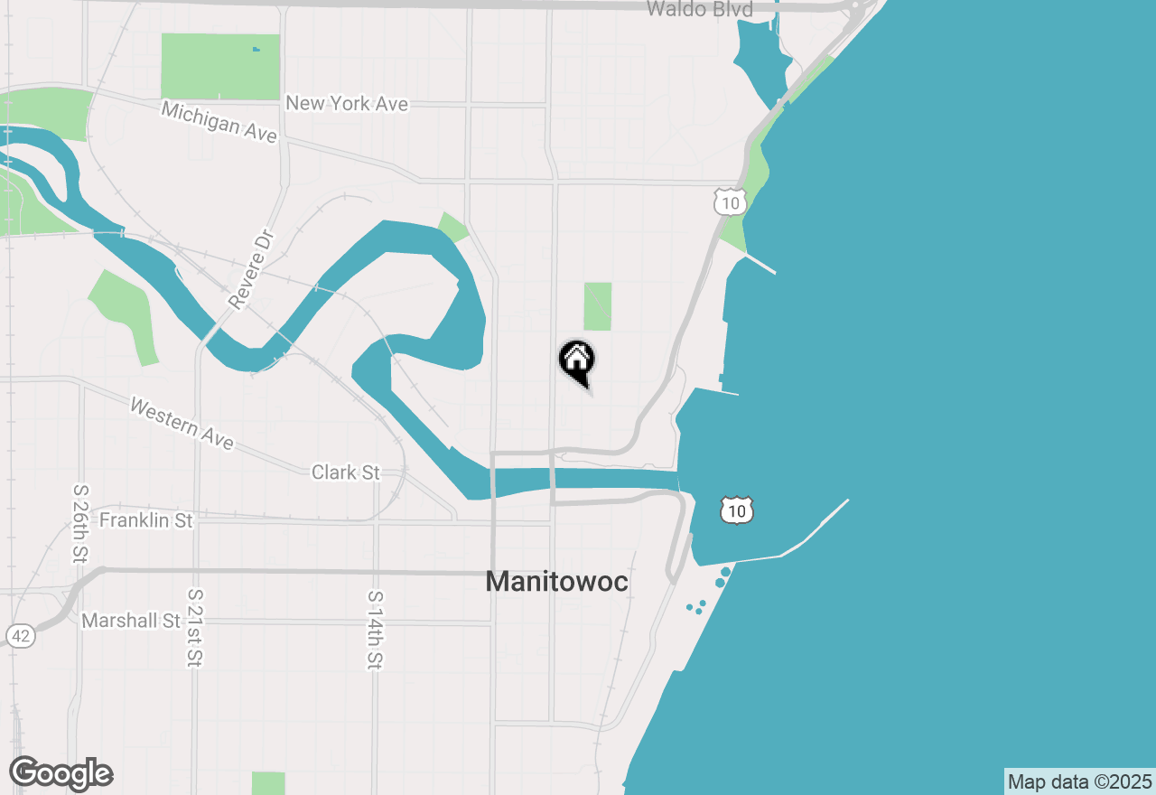 Map of 702 Buffalo St, Manitowoc, WI 54220