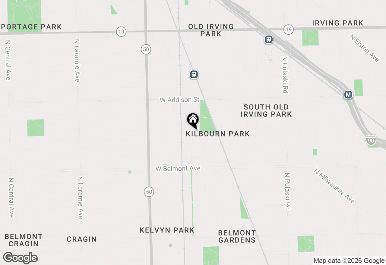 Map of 3401 N Kolmar Avenue #REAR, Chicago, IL 60641
