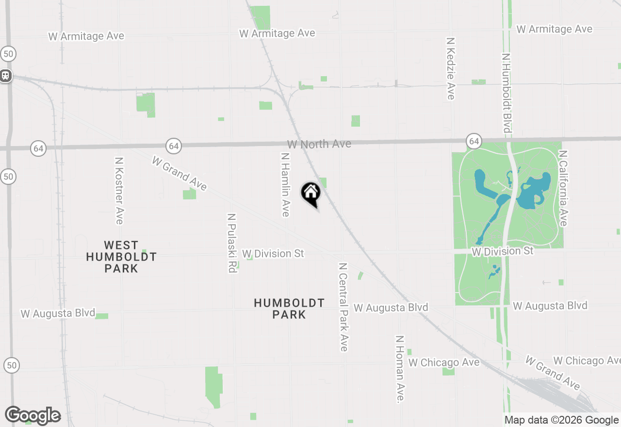Map of 1326 N Lawndale Avenue, Chicago, IL 60651