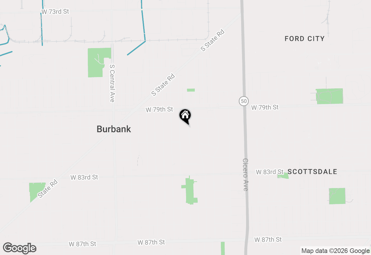 Map of 5140 W 80th Place, Burbank, IL 60459
