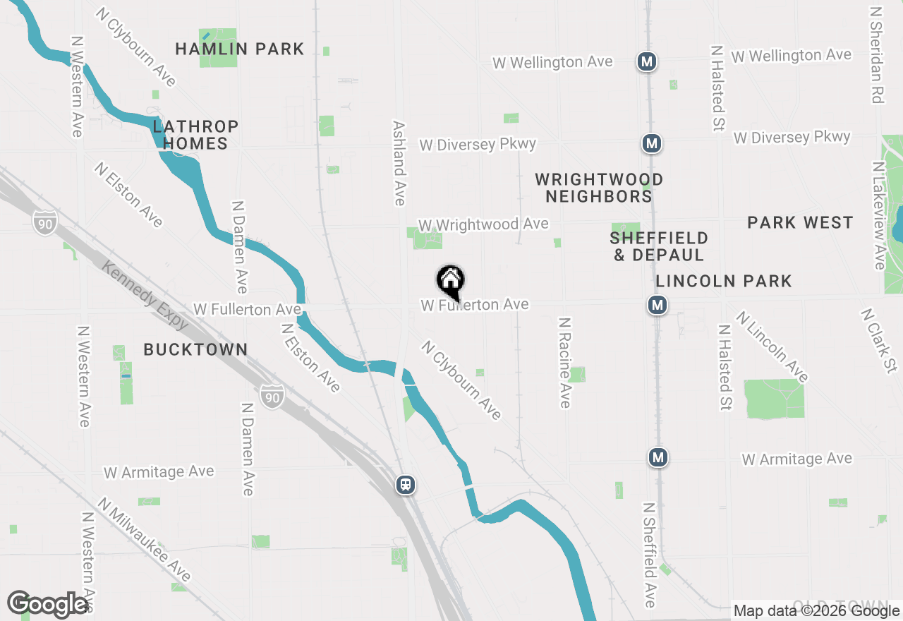 Map of 1455 W Fullerton Avenue #203, Chicago, IL 60614