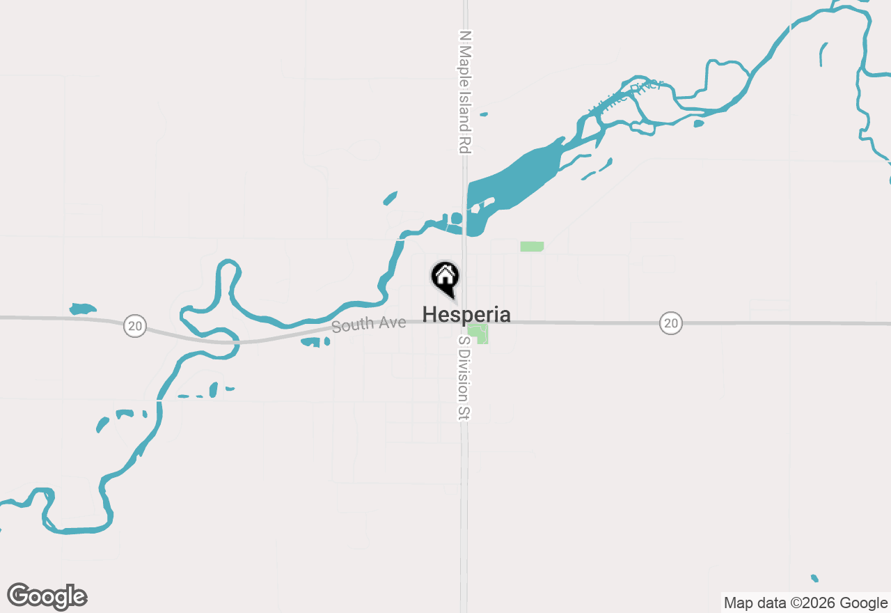 Map of 38 N Elm Street, Hesperia, MI 49421