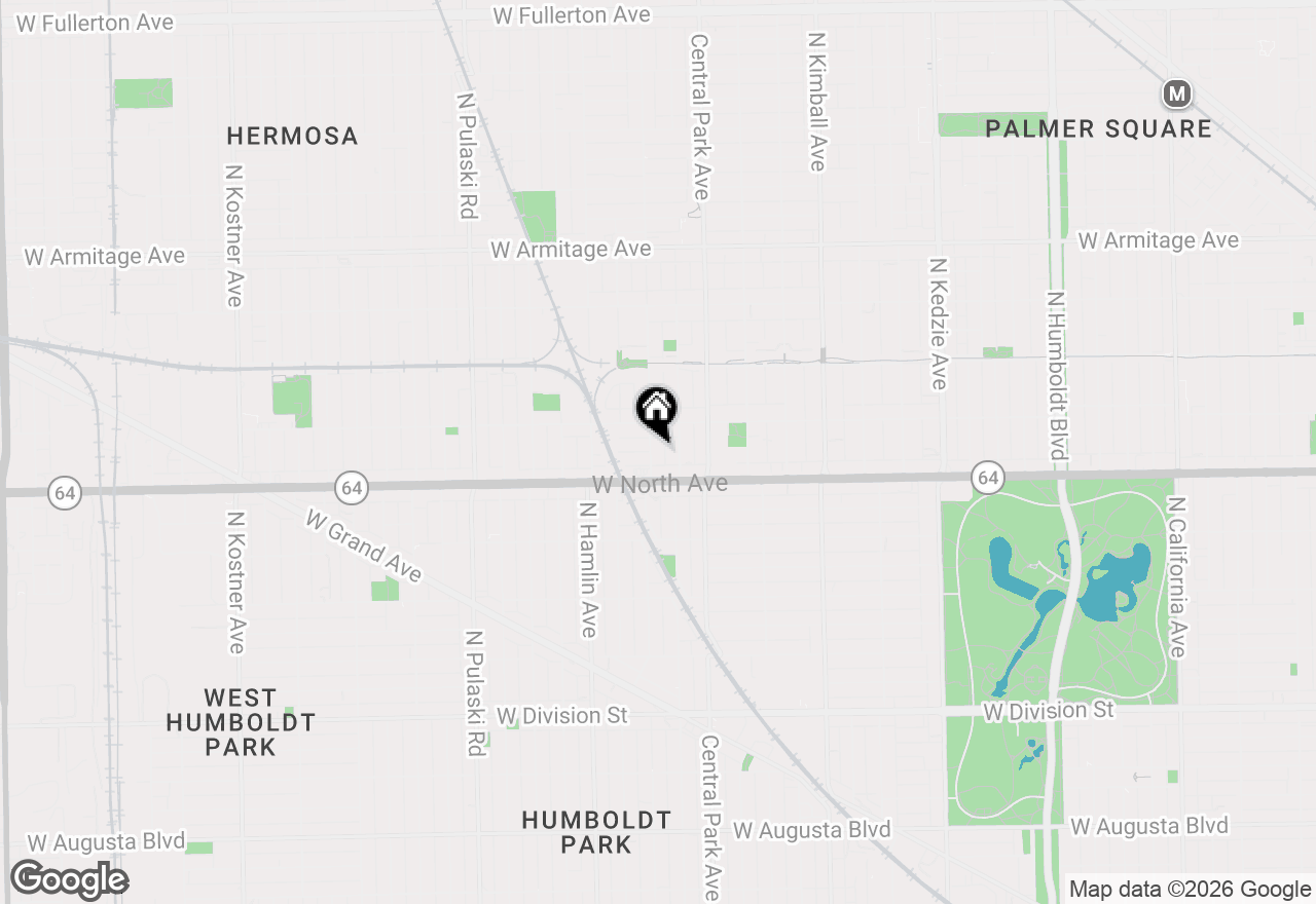 Map of 1627 N Lawndale Avenue, Chicago, IL 60647