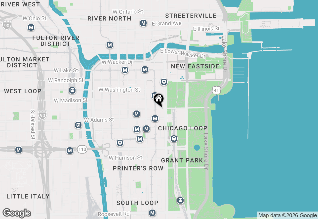 Map of 65 E Monroe Street #4111, Chicago, IL 60603