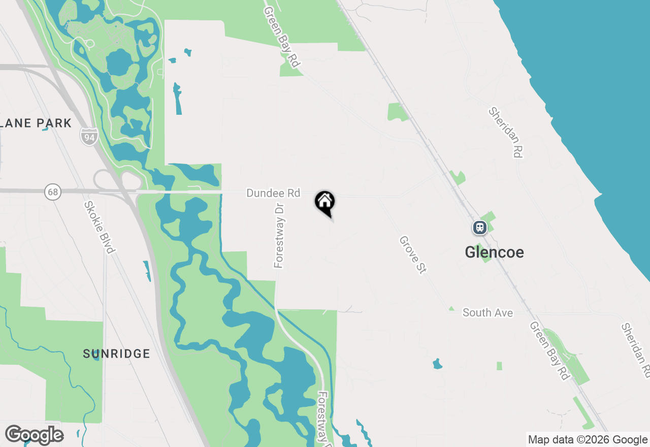 Map of 908 Elm Place, Glencoe, IL 60022