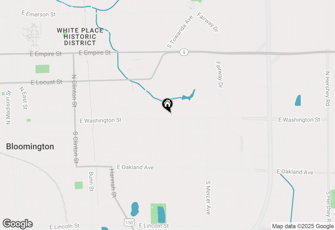 Map of 1314 E Washington Street, Bloomington, IL 61701